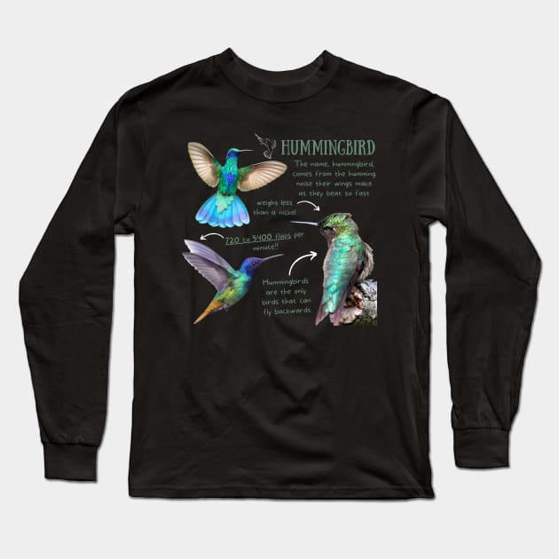 Animal facts - Hummingbird Long Sleeve T-Shirt by Animal Facts and Trivias